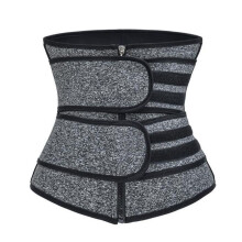 (Gray Two Velcro,4XL)Ceinture de sauna néoprène pour femmes entraîneur de taille sweat body shaper ventre slimmer contrôle