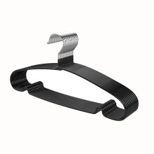 Pack Of 10 Sturdy Plastic Clothes Hangers Anti Slip-Black