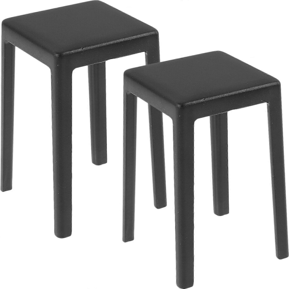 Kricely (As Show, One Size) 2Pcs Mini Plastic Stool Model Doll House Mini Furniture Stool Miniature Plastic Stool Model