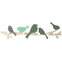 Decoratieve haken in mediterrane stijl, wandrek voor strandhanddoeken met creatieve, vogelvormige houten haken, glad gepolijste haken ter voorkoming