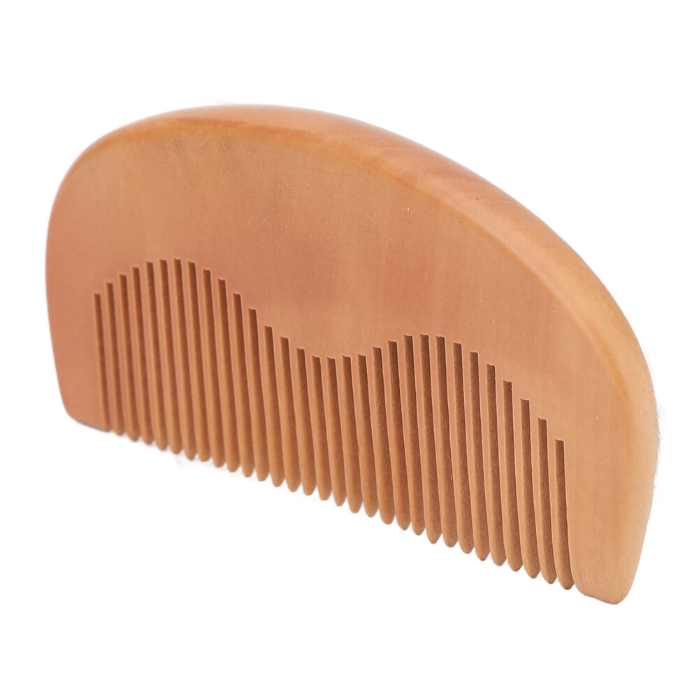 Peach Handmade Wood Portable Beard Comb Rounded Teeth For Hair & Beard Care