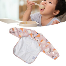 Bavaglino per toddler facile da pulire - Impermeabile in PU con stampe di frutta e fiori