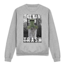 (M, Athletic Heather) Sesame Street Unisex Adult Talkin Trash Sweatshirt