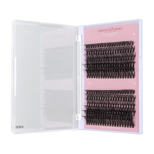 240pcs D Curl False Eyelash Clusters Set for DIY Lash Extensions 10-16mm