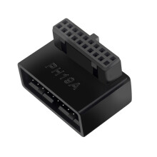 Adaptateur d'extension USB 3.0 à Angle droit à 20 broches,-UN