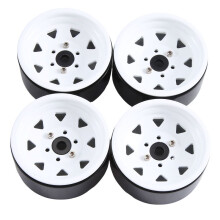 4 Pezzi da 1,9 Pollici in Metallo con Mozzo Ruota Beadlock per Auto Cingolata 1/10 RC TRX4 Axial SCX10 90046 AXI03007 RedCat Gen8, Bianca 8