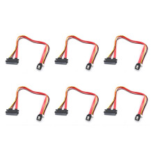 6X Festplattendatenstromversorgung Integriertes Kabel Kleine 4 Polige Buchse und 3.0 Stecker auf 22 Poliges (7 + 15 Poliges) Datenstromkabel