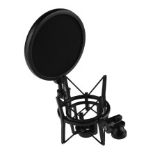 Soporte de Montaje Antichoque para Micrófono Profesional Soporte de Estudio Ajustable con Pantalla Protectora y Filtro Soporte de Estudio