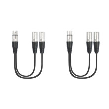 2pcs 30cm 3 Pinos Xlr Fêmea para Duplo Macho Y Cabo Divisor, Adaptador de Áudio de Cabo Divisor de Microfone
