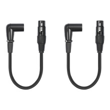 2X 3-Poliger, Rechtwinkliger XLR-Stecker auf Buchse, Mikrofon-Audiokabel, Abgeschirmtes Kabel, Zubehör für Musikinstrumente