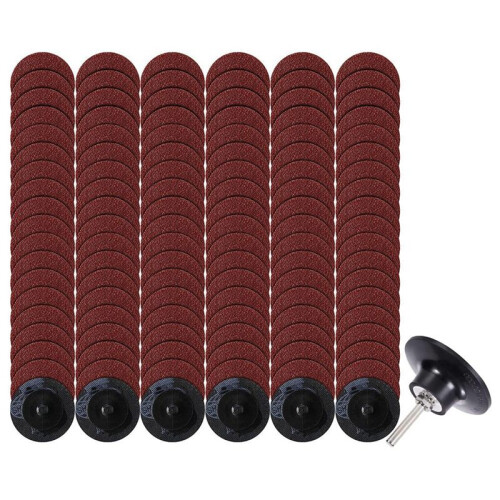 Disco de Bloqueio de Rolo de 150 PeçAs Conjunto de Discos de Lixa de 2 Polegadas 36 Grit Round Die Grinder Disc para SuperfíCie Prep Strip Grind 1