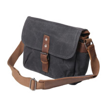Retro Waterproof Camera Bag Photography Packages Dslr Shoulder Sling Case for Canvas Single Messenger Men Gray