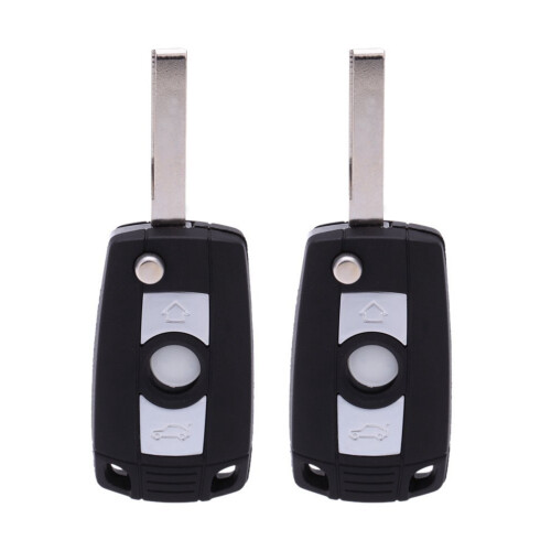 2X Folding Flip Car Keyless Key Shell Fob Case for  3 5 7 Series Z3 Z4 E38 E39 E46