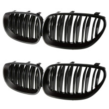 2X Front Bumper Hood Kidney Grill Replacement Dual Slat Sport Grilles for  5 Series E60 E61 2003-2009(Matte Black)