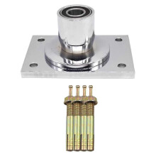 Flange Fixo para Pole Dance para Polos de 40mm/45mm com Placa Superior de Aço Inoxidável Retangular