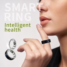 R8 Smart Ring Multi-Sport Fitness Tracker IP68 Long Battery - Black, 18mm