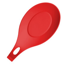 Silicone Spoon Rest Heat Resistant Kitchen Utensil Holder for Home in Red