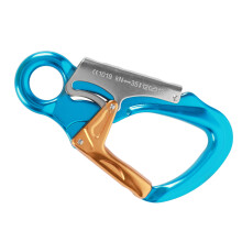 Schwerlast-D-Ring-Karabiner mit 35 kN, aus 7075-Aluminium, Himmelblau/Gold