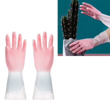 Latex-Geschirrspülhandschuhe rosa S wasserdicht 80,00 g