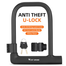 WEST BIKING U-Lock Bicicletta e Motorcycle Heavy Duty Antifurto con 2 Chiavi