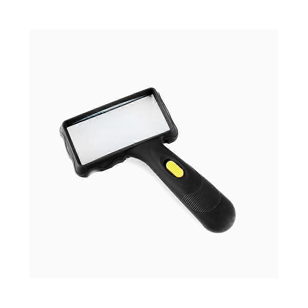 Handheld Rectangular Magnifying Glass with LED Light 10X Glass Lens Handle Type for Reading Low Vision Assistance