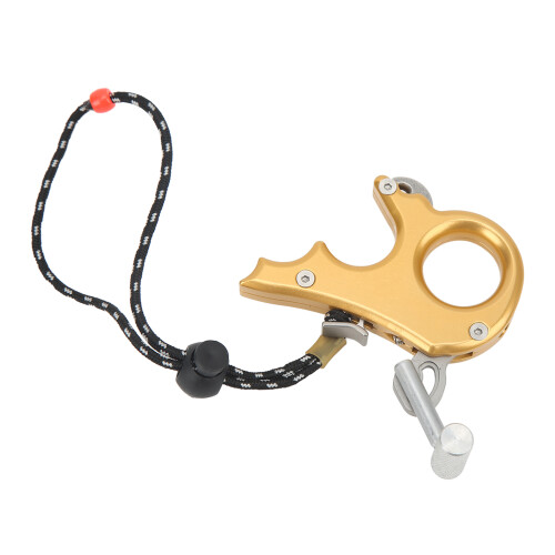Aluminum Alloy Compound Bow Release Aid, 3-Finger Grip, Adjustable Sensitivity, Gold