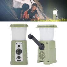 Durable 5000mAh Solar Hand Crank LED Lantern for Camping Green