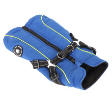 Warme wasserdichte reflektierende Hundejacke XS-XL Plüsch Winterjacke Blau