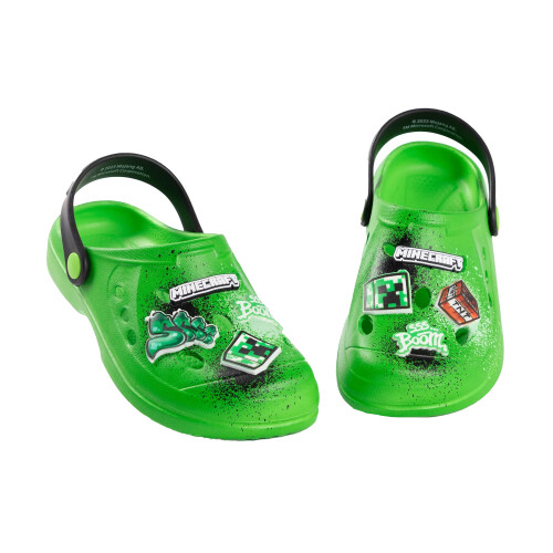 Minecraft (3 UK, Green) Minecraft Boys Boom Creeper TNT Clogs 2