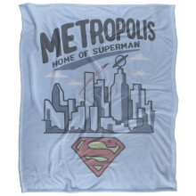 (36in x 58in, Multicoloured) Superman Metropolis Blanket