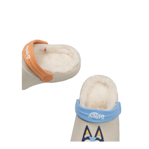 Bluey (10 UK Child, Multicoloured) Bluey Childrens/Kids Character Faces Fur Lined Clogs 2