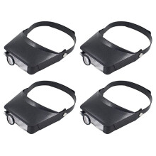 4pc Slimline Headband Magnifier with 12 Lenses,Assisted Repair of -Mounted Reading Magnifying Glass 1.5X/3X/9.5X/11X