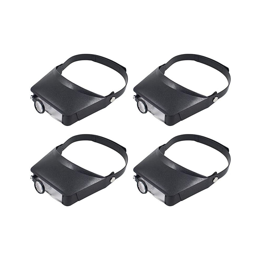 4pc Slimline Headband Magnifier with 12 Lenses,Assisted Repair of -Mounted Reading Magnifying Glass 1.5X/3X/9.5X/11X