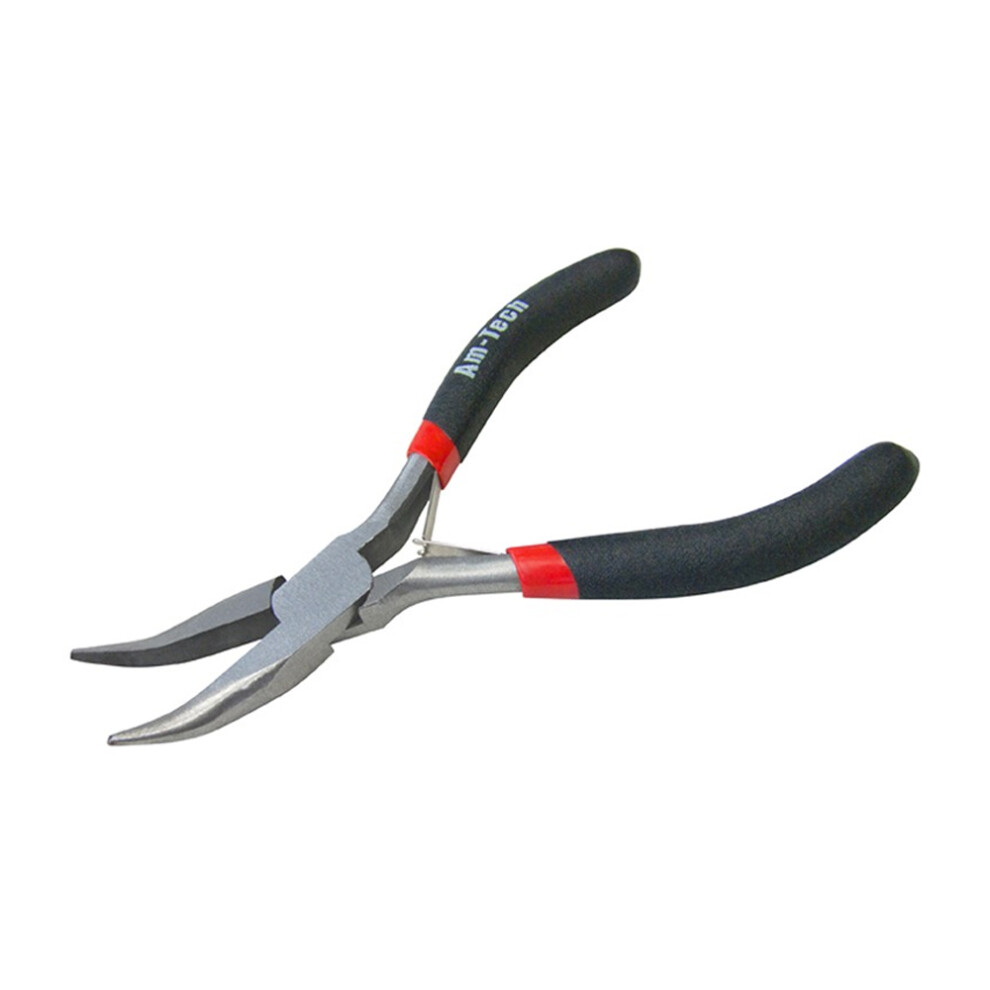 Amtech Mini Bent Nose Plier With Spring 5063750890388