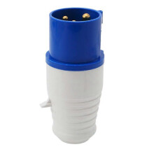 Industriële Plug 3Pinnen 2P+E 16A 1 Stuk Blauw IP44 Waterdicht 220-250V