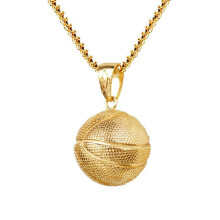 (Gold) 3d Design Fashion Basketball Pendant Necklace Men Paired Gift Jewelry Decorative