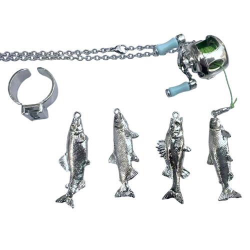 Collier de moulinet de pêche Miniature, bijoux pour-Ensemble 2