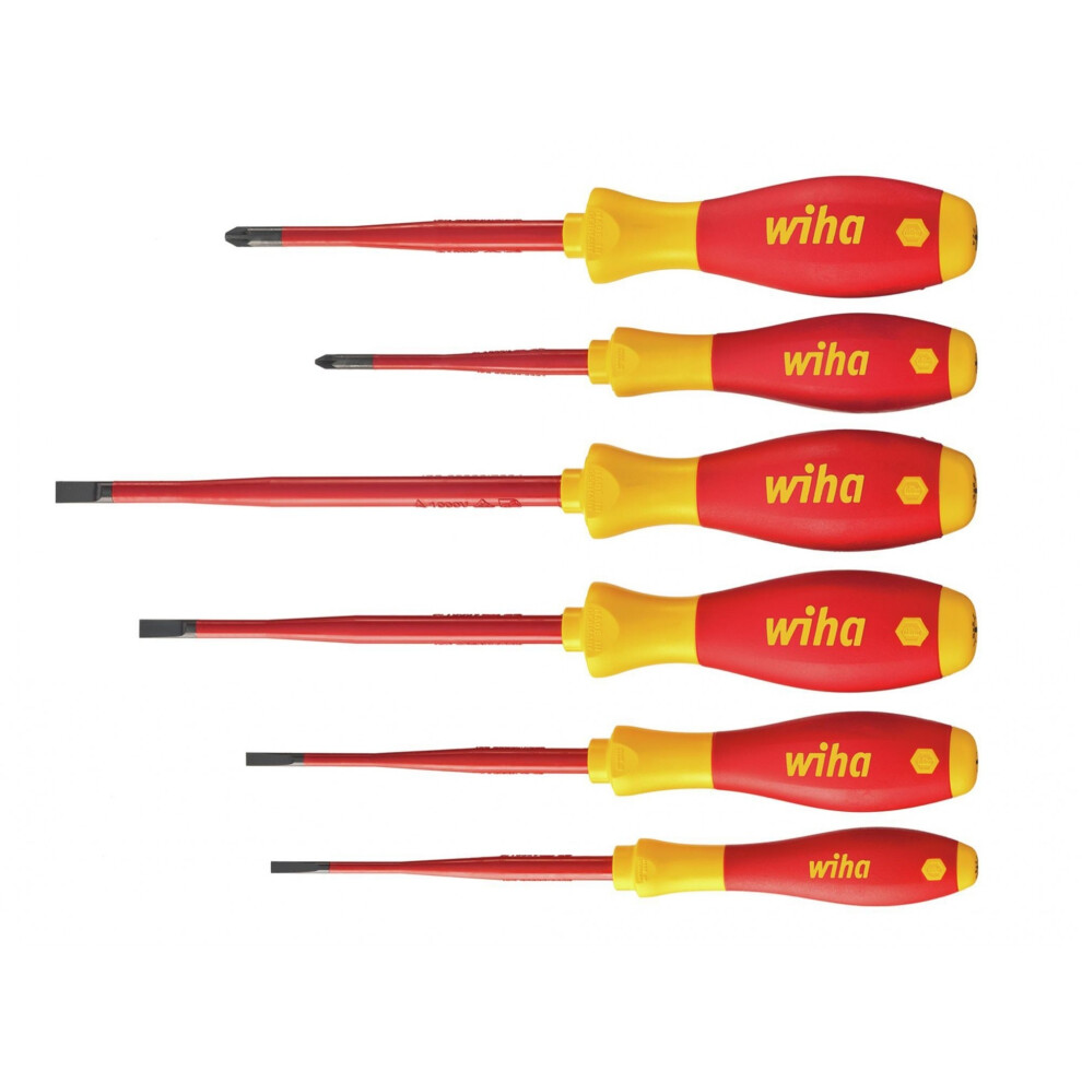 Wiha Softfinish Electric Slimfix Sl/Pz Screwdriver Set, 6 Piece Black
