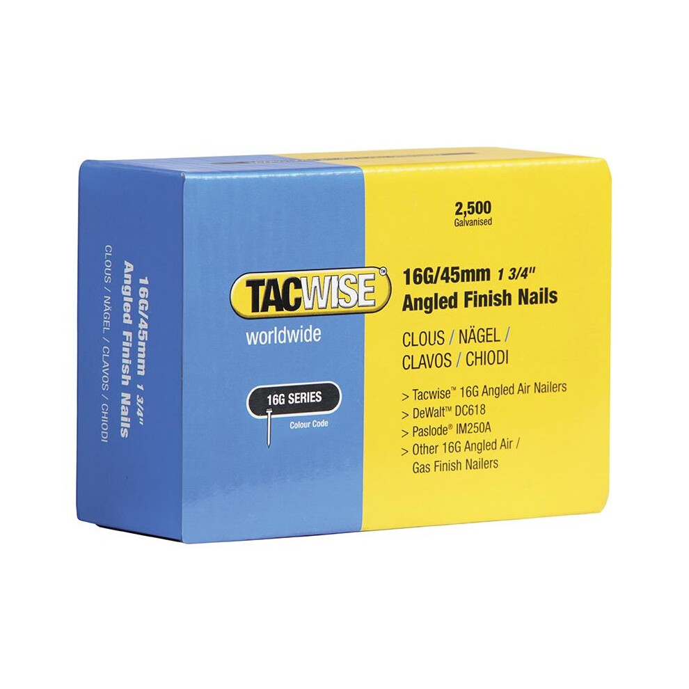 Tacwise 16G Angled Finish Nails 5063750451350