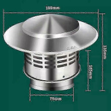 Tapa de lluvia para chimenea de acero inoxidable 75mm acero inoxidable 304防风防雨防雪防鸟巢