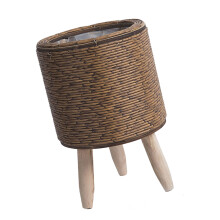 Support de plante en osier jaune d'aspect-182 couleur café tru