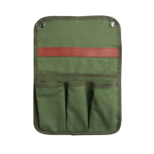 Organizador de bolso lateral para cadeiras de exterior, bolsa de armazenamento em lona resistente com vários bolsos, design dobrável e leve,