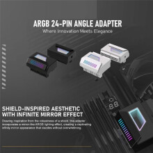 Adaptador ATX de 24 Pines, Adaptador ARGB de 180 Grados, Sincronización de 5 V para Placa Base de PC de Escritorio, Accesorios de Computadora para