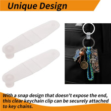 200 Pcs Plastic Keychain Clips, Acrylic Keychain Connector, Clear Keychain Clips for Crafts, Keychain Attachment