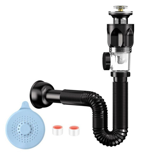 Deodorant Downpipe, Drain Pipe, Wash Basin Accessories, Leak Proof, Bathroom Sink Drain Kit