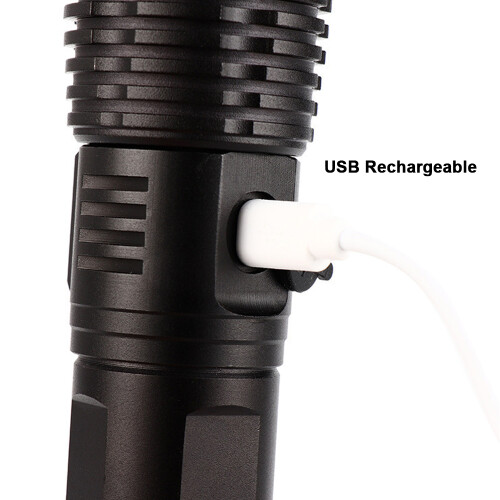 P50 1200mAh Flashlight 166x40x33mm Black USB