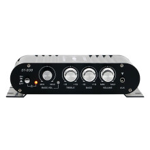 ST-838 Amplificatore di Potenza HiFi A 2.1 Canali 80Wx2 Amplificatore Stereo per Bassi con Uscita Subwoofer Amplificatore Audio per La Casa Nero