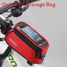 (Red,L)Sacoche de guidon cycliste avec fonctionnalité écran tactile pour VTT et vélos de banlieue