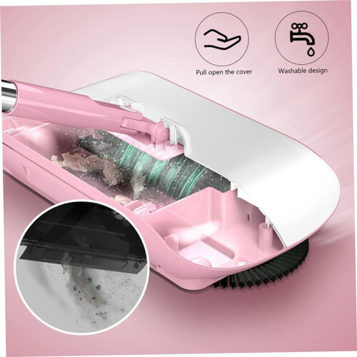 Manual Sweeper, Push Type Non-Electric Floor Sweeper, 2-in-1 Carpet and Floor Manual Sweeper 2