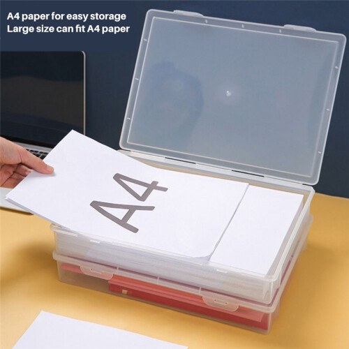 Plastic File Organizer Transparent Square Storage Box A4 Storage Box File Storage Box S 2